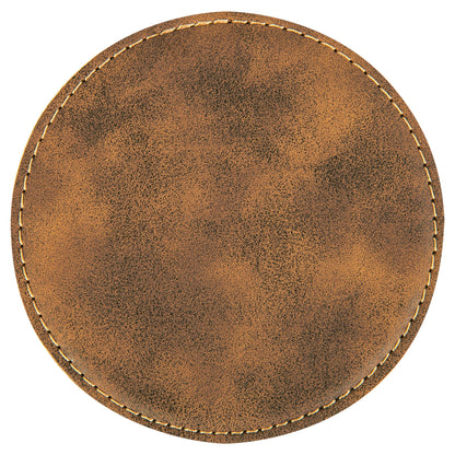 4" Round Leatherette Coaster