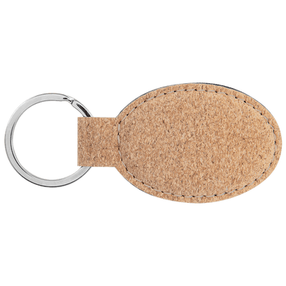 Cork Oval Keychain