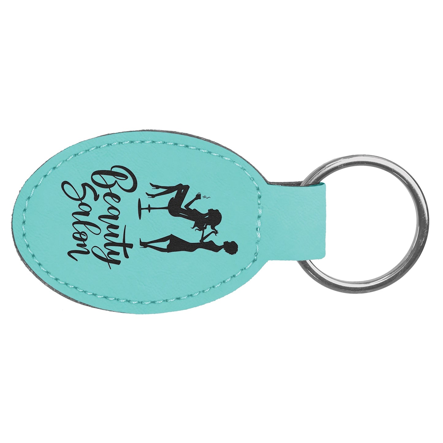 Leatherette Oval Keychain