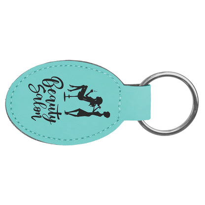 Leatherette Oval Keychain