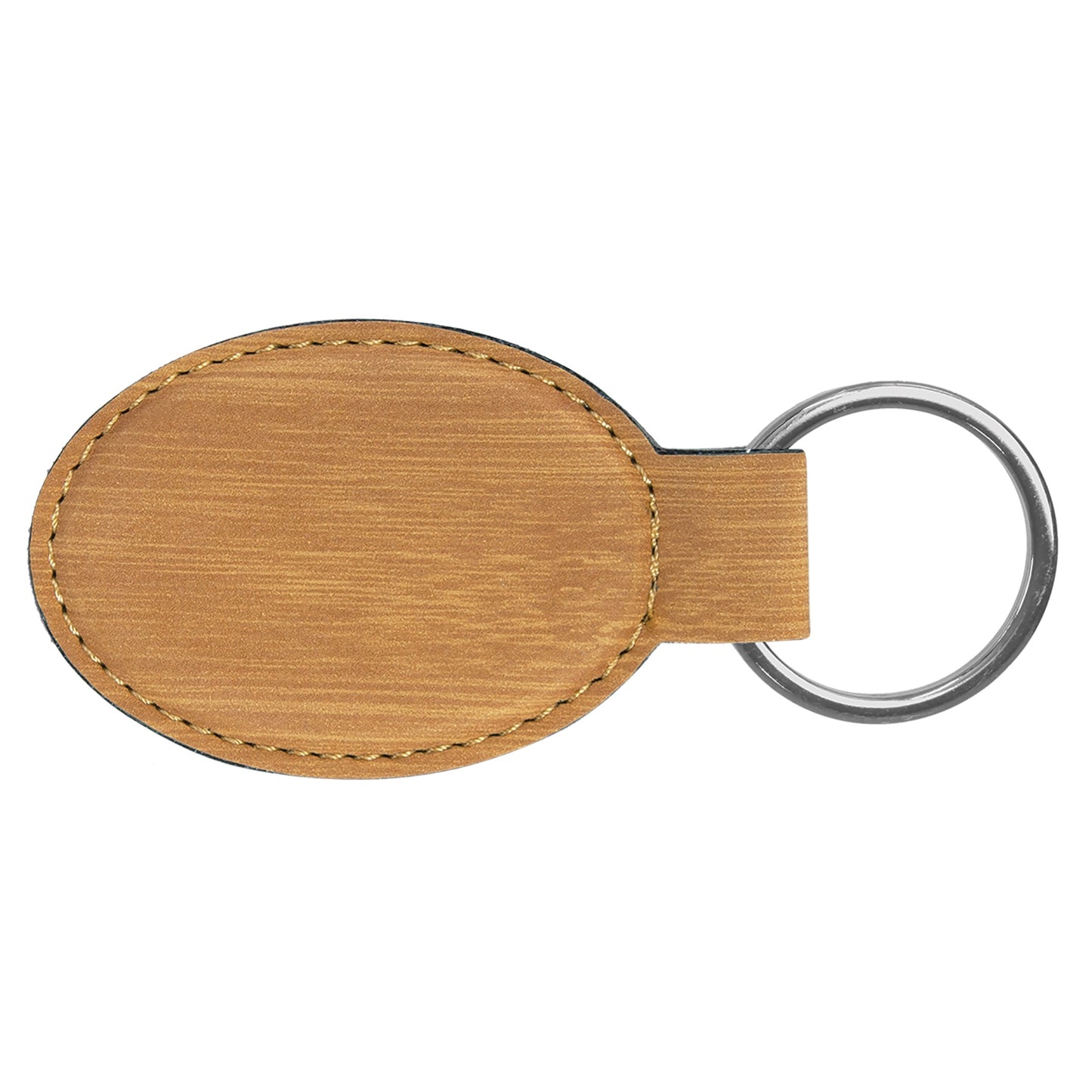 Leatherette Oval Keychain