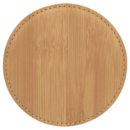 4" Round Leatherette Coaster