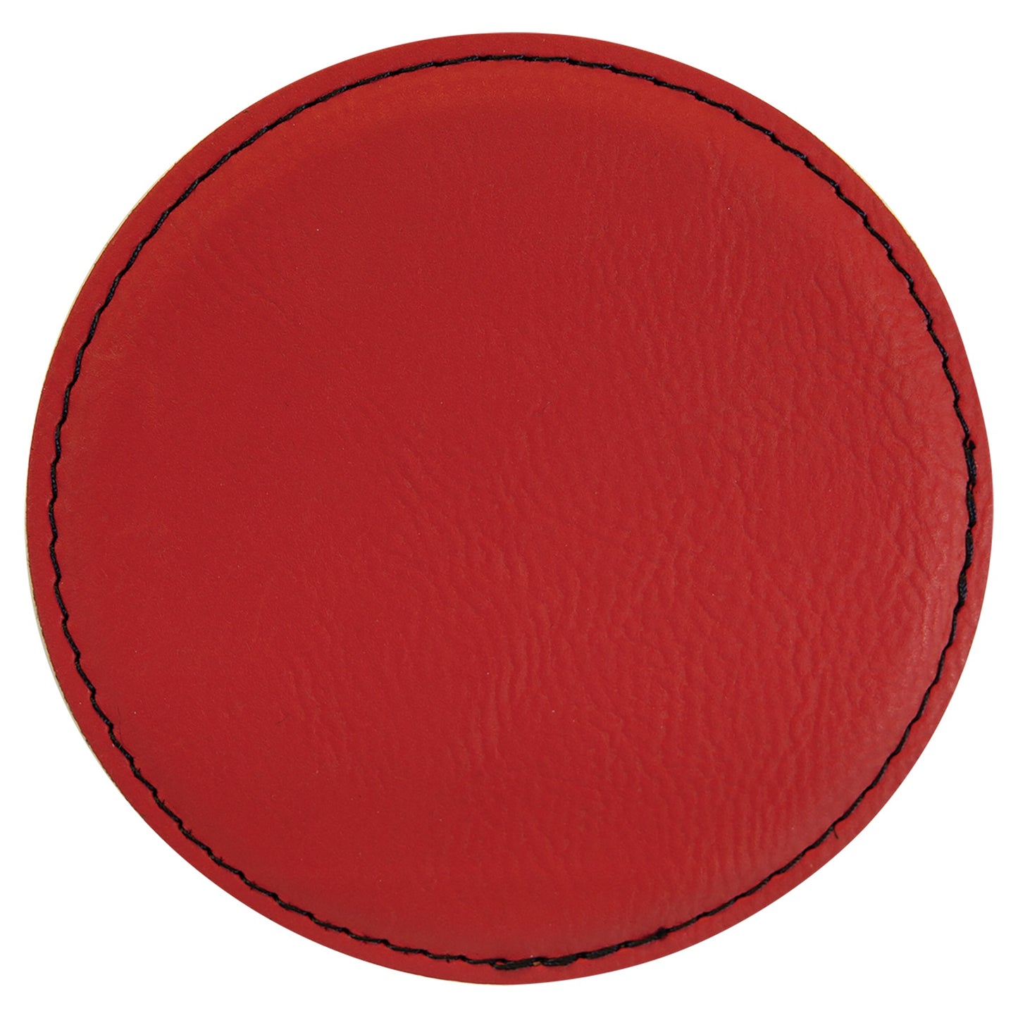 4" Round Leatherette Coaster