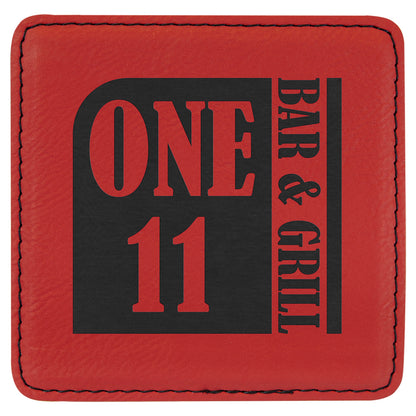 4" x 4" Square Leatherette Coaster