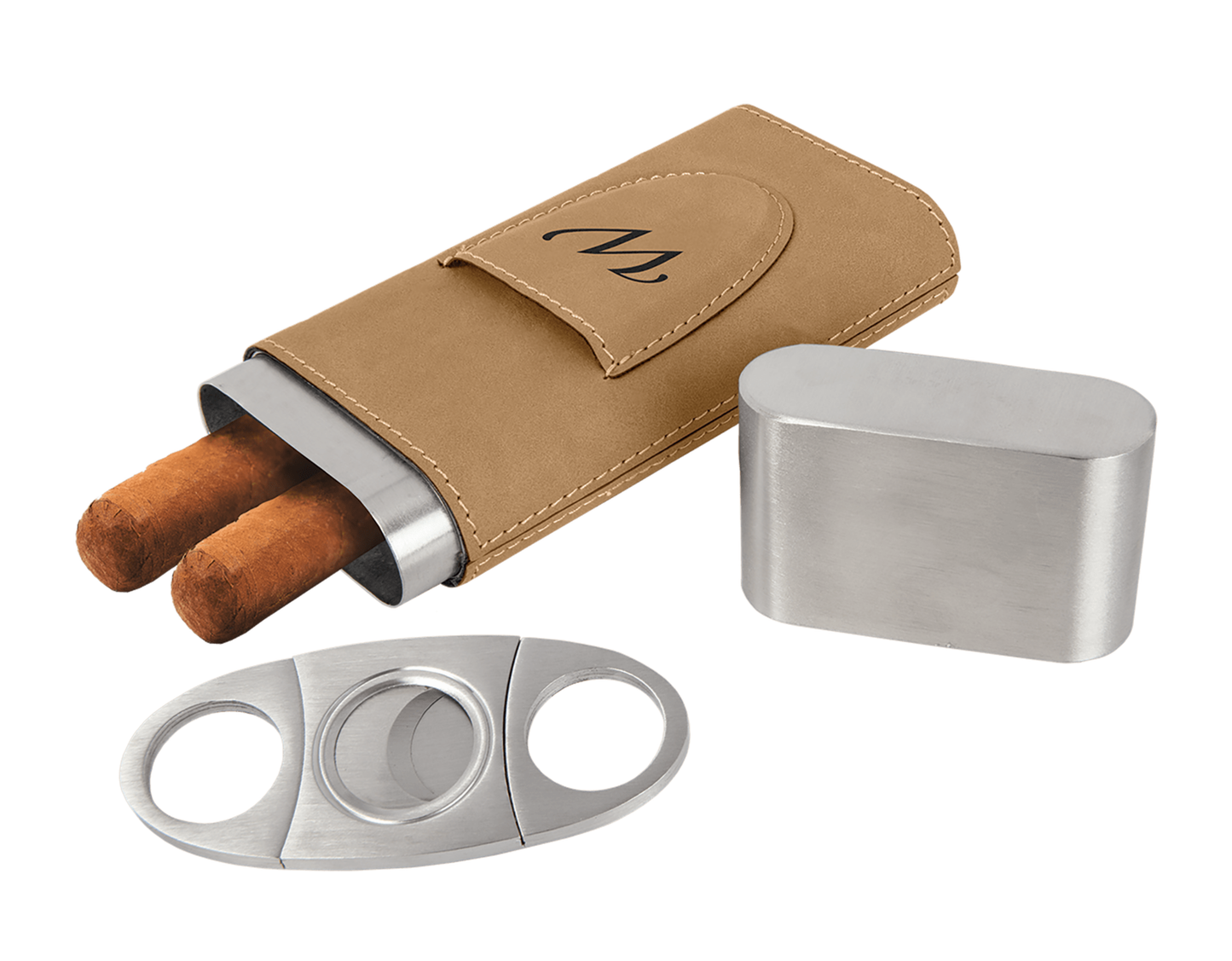 Leatherette Cigar Case with Cutter